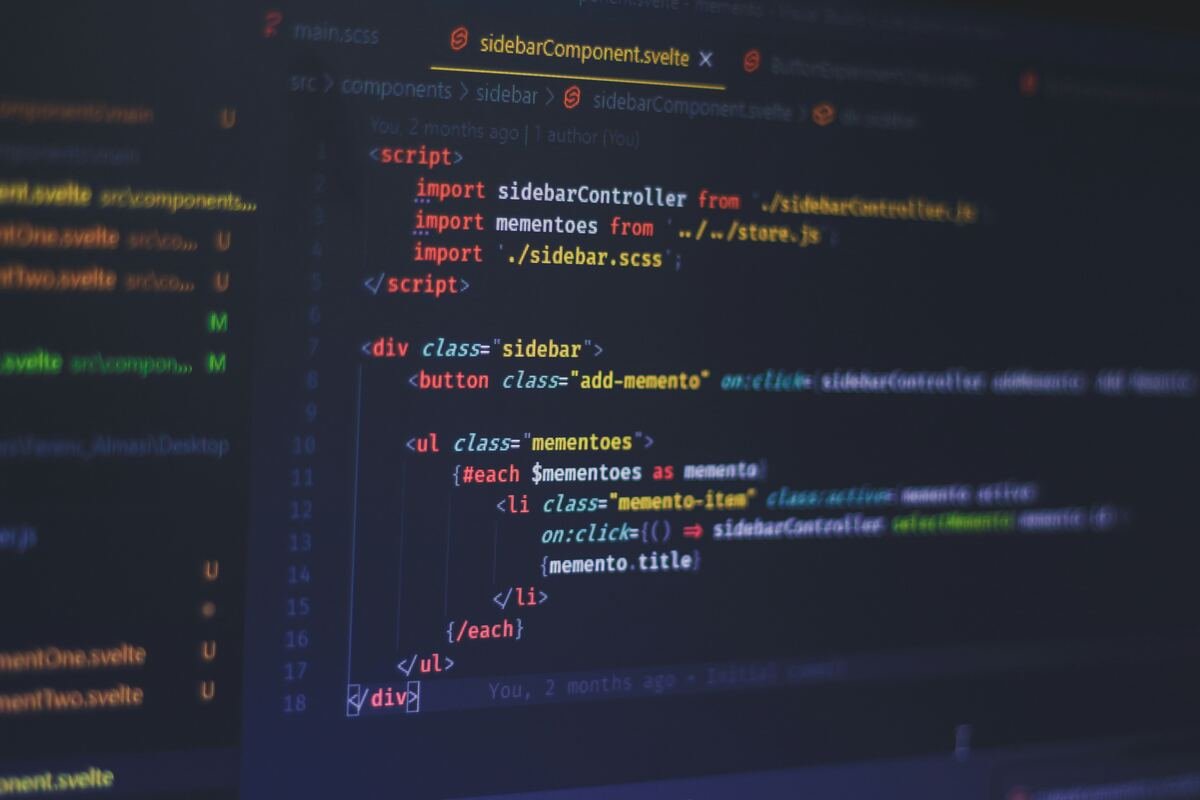 Application source code on screen